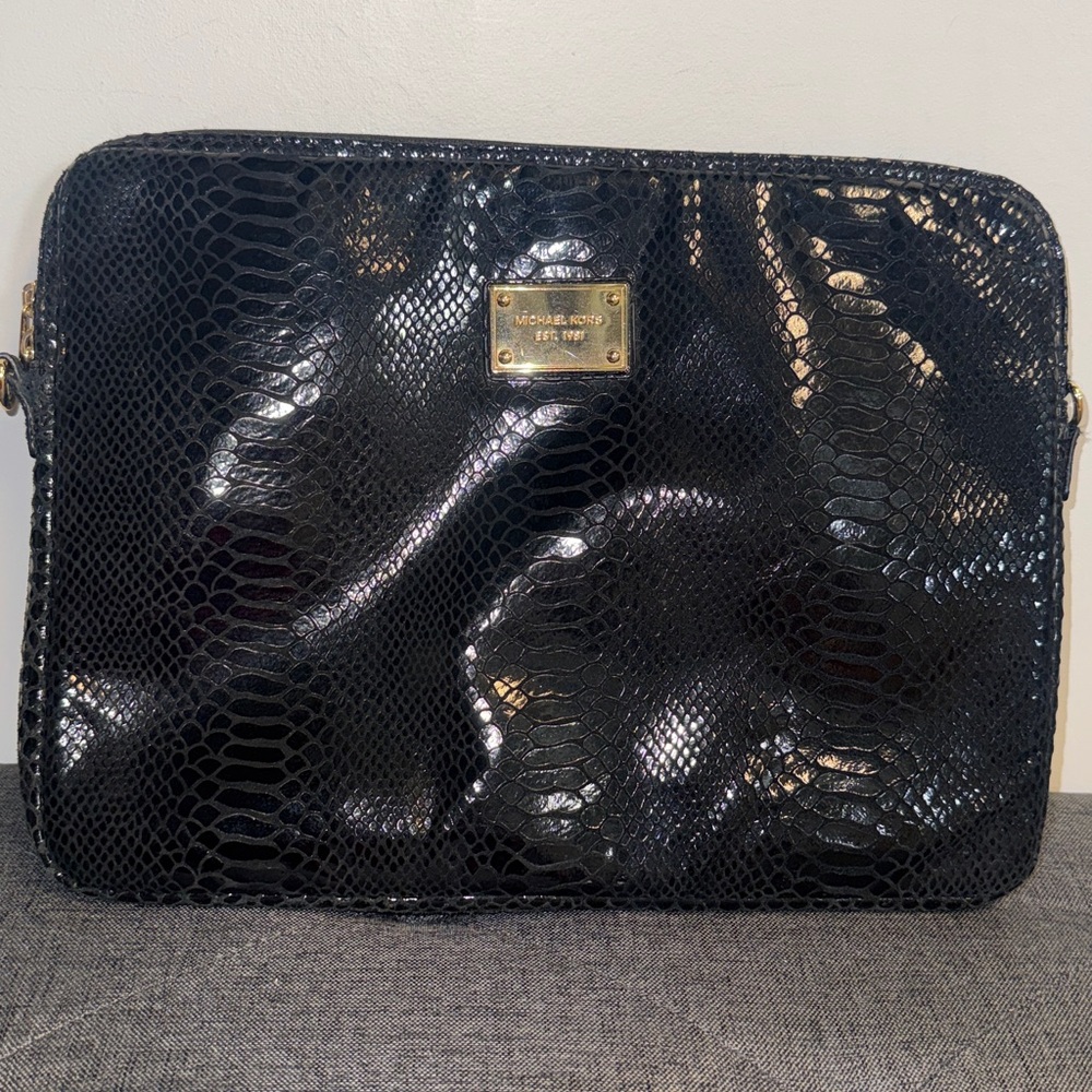 Michael Kors Python Embossed Laptop Sleeve Should… - image 1